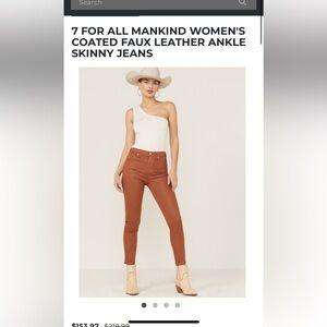 7 For All Mankind High Waist Coated Skinny Jeans